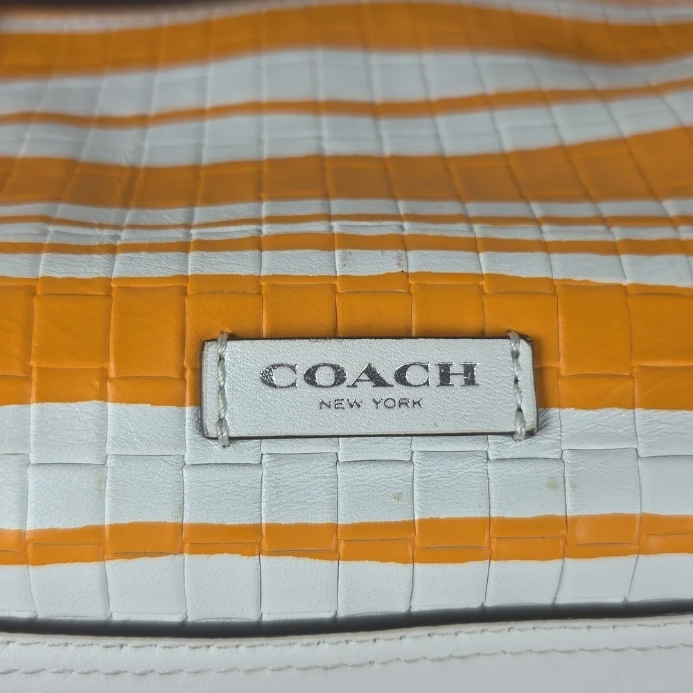 COACH BLEECKER MINI‎ CROSSBODY SHOULDER BAG RILEY CARRYALL MANDARIN WHITE PURSE